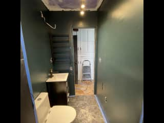 This is the nearly ready downstairs bathroom. It’ll be ready in April!