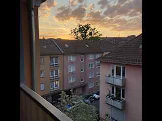 Balcony view at sunset.
