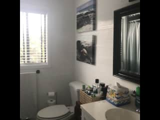 Upstairs bathroom with shower