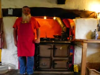 Bill fell in love with the Rayburn stove in Wales.