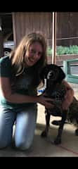 Joyce with Shelby. Very well-behaved, and very fast,  ball of energy.