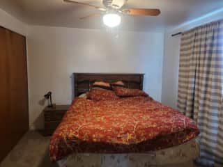 The guest bedroom with queen bed (next to master bathroom)