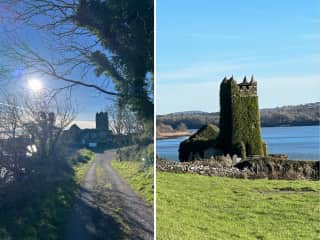 Aughadown graveyard and medieval church ruins. 2.2km walk from our home along the boreens or country roads.