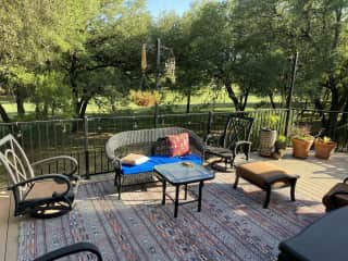 Beautiful porch overlooking 17th fairway, The Hills Golf Course
