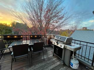 Patio on the first floor with BBQ