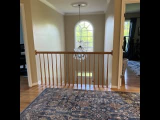 Upstairs landing and chandalier