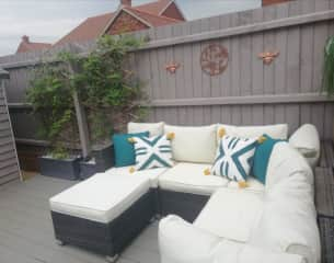 Seating area on the decking