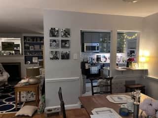 view of dining area into kitchen and living room