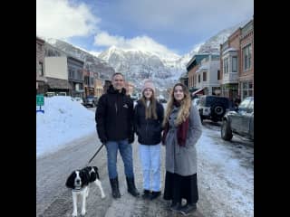 Prema’s first time in the snow and gondola. Dan, Abby, & Rachel.