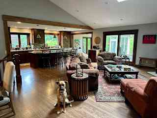 Open concept living, dining and kitchen