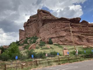 The outside of Red Rocks. Minutes away.
