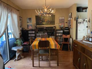 Dining room and stereo/music area