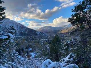 Favorite trail with doggies - Doc's & view of town in winter