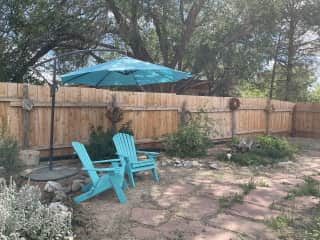 Backyard sitting area