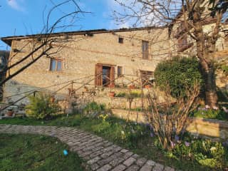 House view from garden (pre blooms). Many flowers now:)