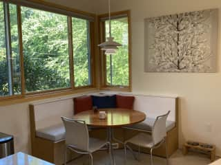 Kitchen nook is facing north east and gets a lot of light.