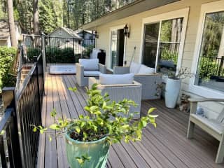 Deck and built-in hot tub