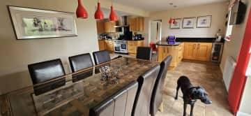 Dining room, and breakfast bar.