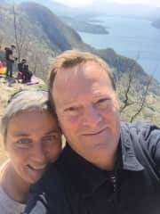 My partner Chris and I. We love nature and trekking in the mountains.