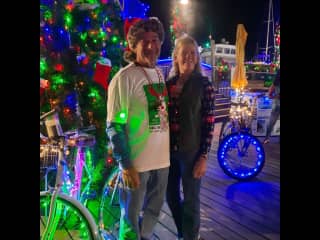 Christmas Eve lighted bike parade Key West Florida our home town.