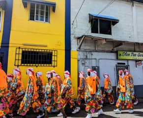 It is a treat any time I can see local festivals and learn about unique cultural traditions. These are 'Short knee dancers' from Grenada's Spicemas carnival.