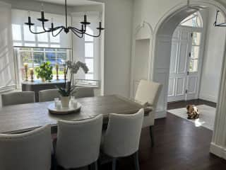 Dining room and again Shea holding fort by front door