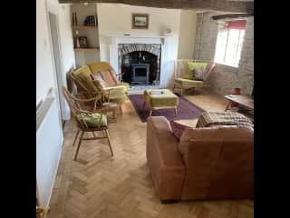 Front room with wood burner