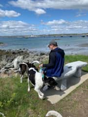 At Fort Foster in Kittery Point. Gorgeous walk along sandy and rocky beach.