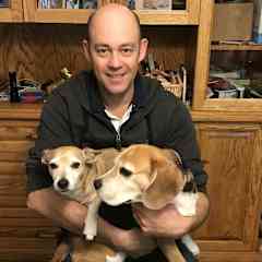 Myself with our dog and our friends