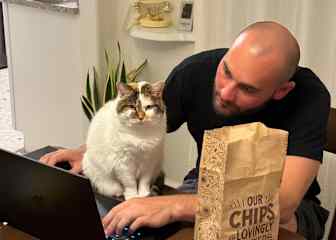 Kitty's favourite place during one of our TH sits.