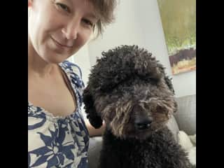 With Pepper, my puppy niece