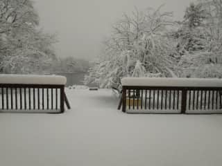 Our back deck in wintertime