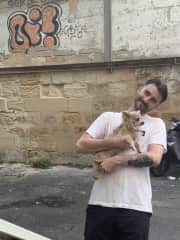 Scott with our friend's pooch in France!