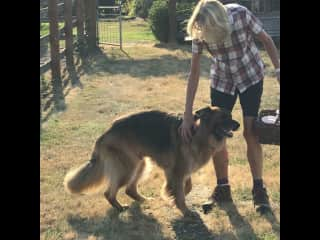 With Shadow on farm in Pleasant Hill, OR