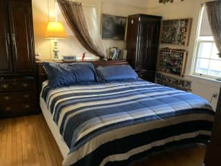 Master bedroom on second floor.  King bed, 5 drawers, closet space.