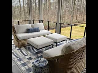 Our screen porch is every person and pooches favorite part of the house