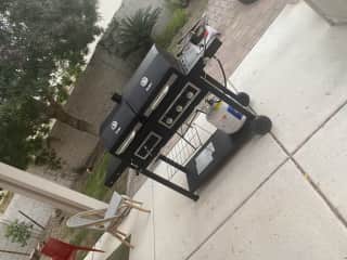 Gas and charcoal grill!