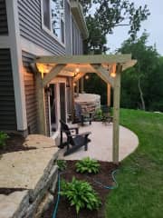 Side pergola for shade sitting