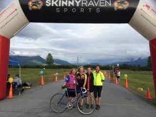 My biking team the &#34;Spryriders&#34;  at the Fireweed400 bike race in Alaska.