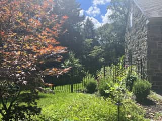 Gated backyard. Side of house.