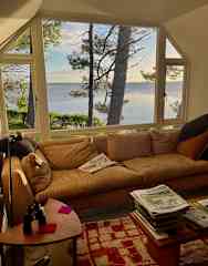 Living room with views of Holy Island