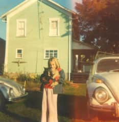 My first kitties: Midnight and Mustard (okay I wasn’t exactly original with names.) Can anything say 1970’s more than punchbugs and bell bottoms?