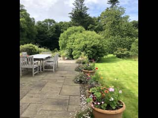 Terrace at back door.