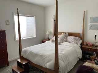 Bedroom in the lower level.  Queen size bed and closet.