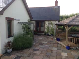 The patio and gazebo