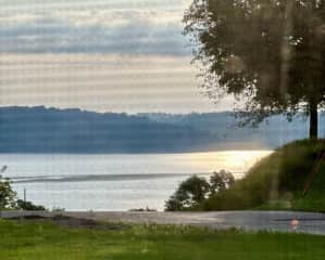Sunrise over the Mississippi River - pic taken from inside my office.