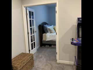 Bedroom in basement level.