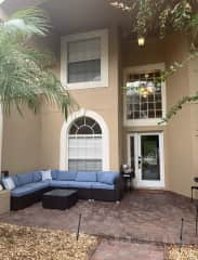Covered front entrance porch.