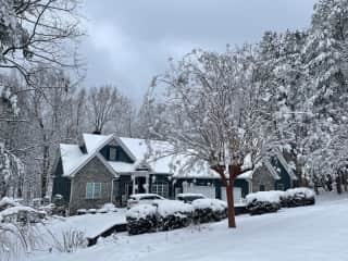 Our house in the snow