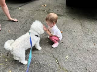 gentle with one of his favorite toddlers